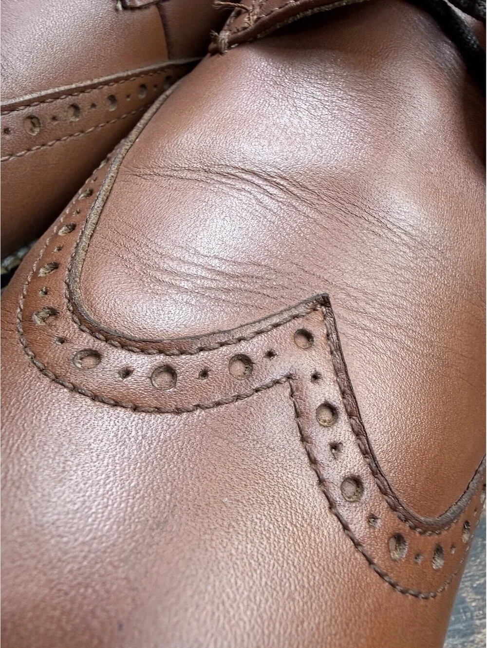 Cole Haan Grand.ØS C26471 Men’s Brown Leather Wingtip Oxford Dress US 14 M